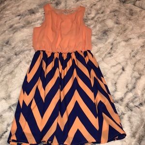 Pink Owl chevron dress